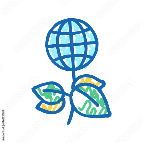 green plants planet ecosystem icon doodle illustration