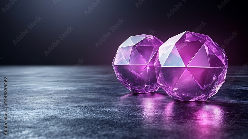 Two gems on dark surface Two gems on dark surface