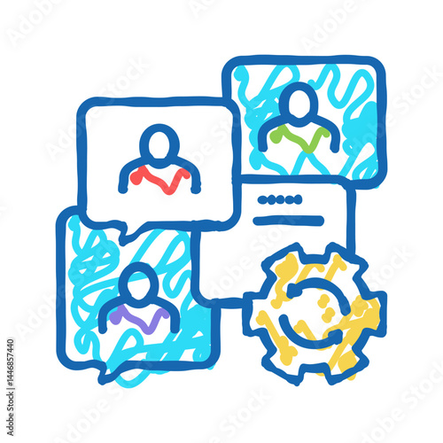 communication optimize icon doodle illustration
