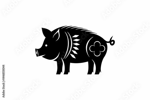 Pig icon silhouette vector illustration