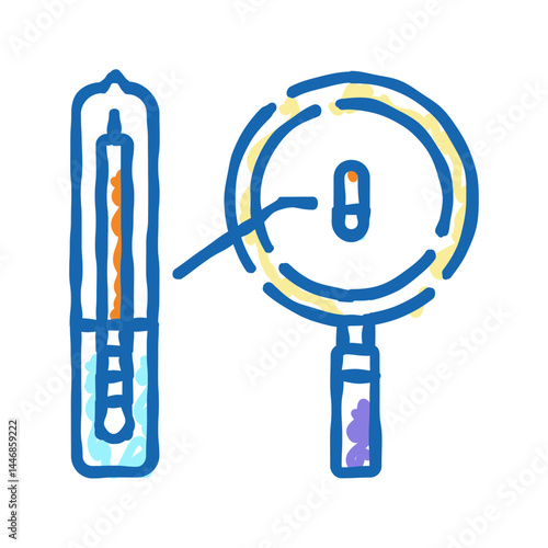 reseaching rfid chip icon doodle illustration