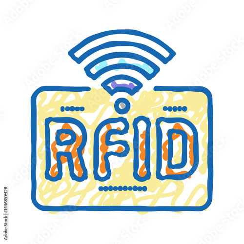 rfid wireless sign icon doodle illustration