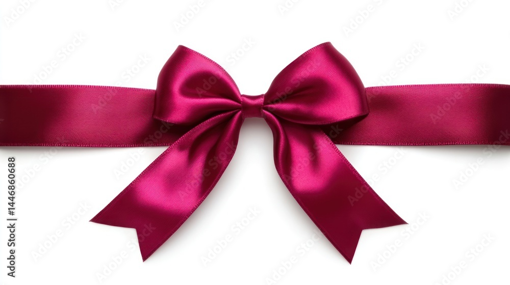 Fototapeta premium elegant magenta ribbon tied in a decorative bow, perfect for add