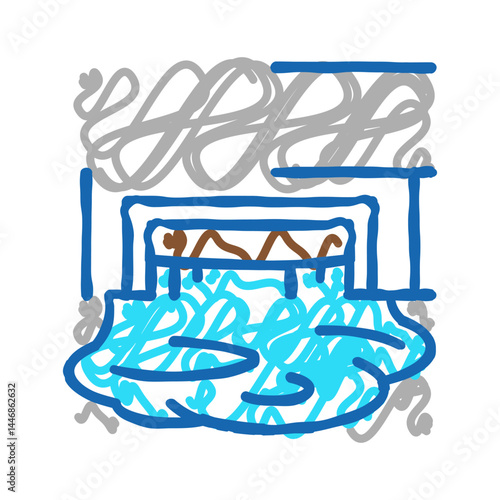 industry drainage system icon doodle illustration