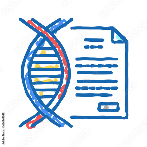 molecule genetic documentation icon doodle illustration