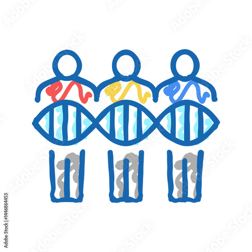 people genetic icon doodle illustration flat