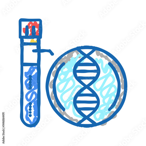 analysis flask genetic molecule icon doodle illustration