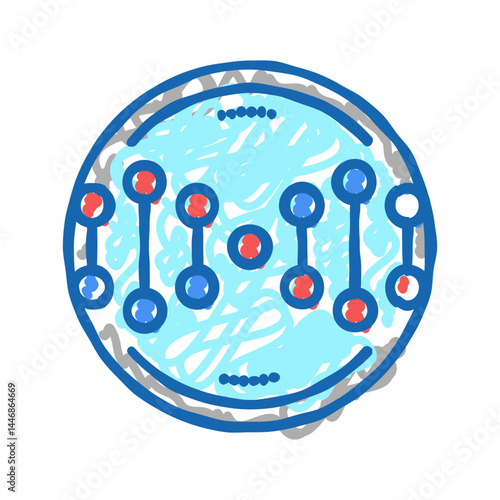 chemical genetic formula icon doodle illustration