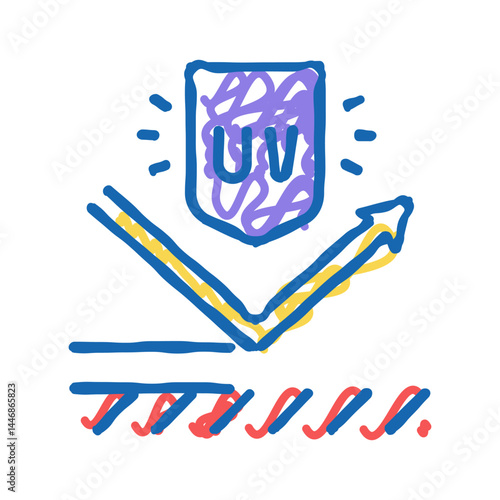ultra violet uv protect layer icon doodle illustration