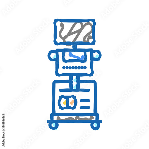 medical ultrasound scanner radiology icon doodle illustration
