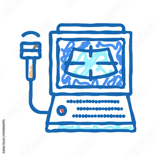ultrasound radiology computer icon doodle illustration