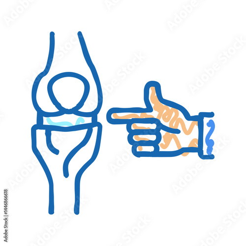 knee-joint radiology icon doodle illustration flat