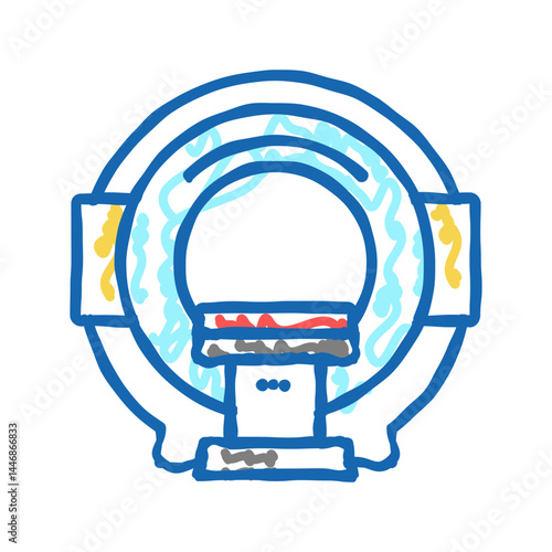 mri radiology equipment icon doodle illustration