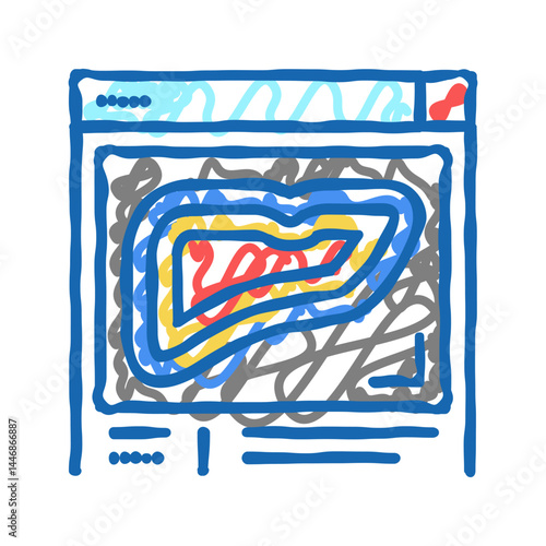 liver radiology scanning icon doodle illustration