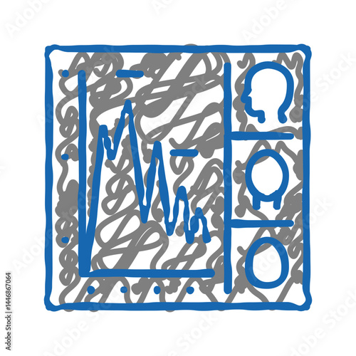 cadre with infographic radiology icon doodle illustration