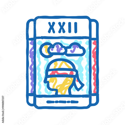 tarot cards astrological icon doodle illustration