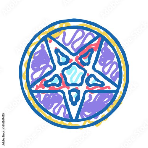 mystical ornament icon doodle illustration