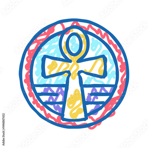 cross ankh icon doodle illustration