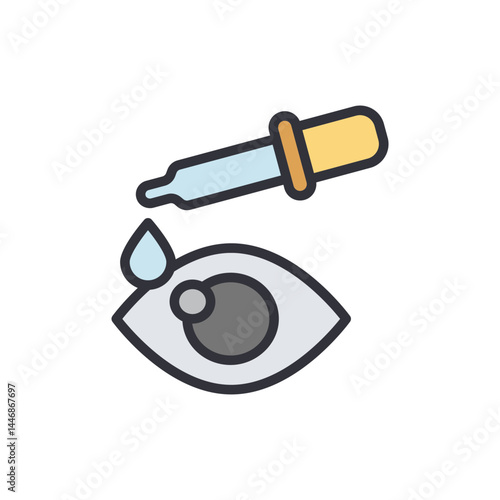 Eyedropper colored icons, minimalist vector illustration ,simple transparent graphic element .Isolated on white background
