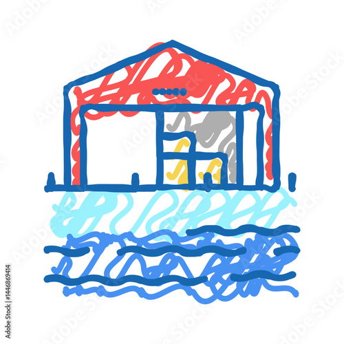 storehouse port icon doodle illustration