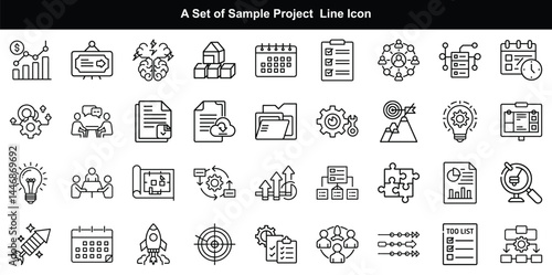 Project Icon Vector Set, Plan Task Management Graphics