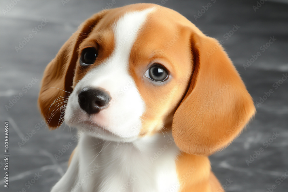 sad basset hound puppy on soft grey sad basset hound puppy on soft grey