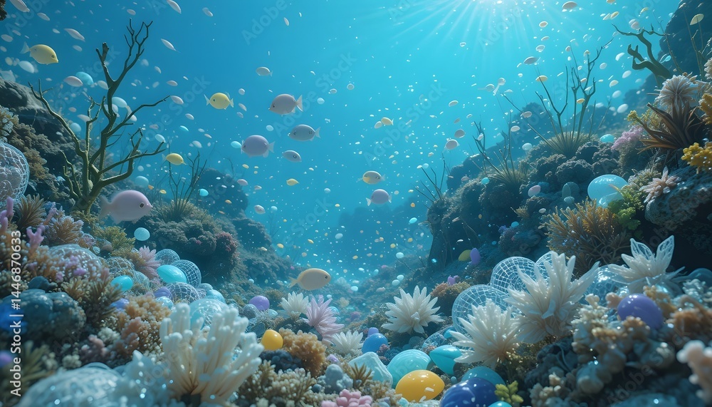 Fototapeta premium the long-term effects of plastic pollution on future marine ecosystems