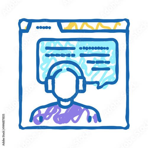 online education teacher icon doodle illustration