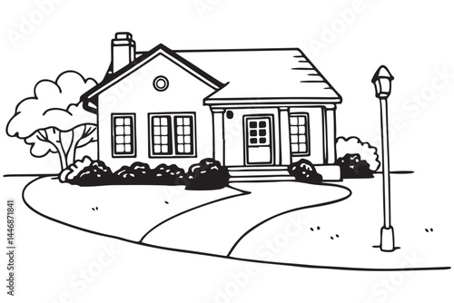 Beautiful Classic House Illustration for Home Design Inspiration , Real Estate and Architecture Tips, DIY Exterior Decor Ideas.