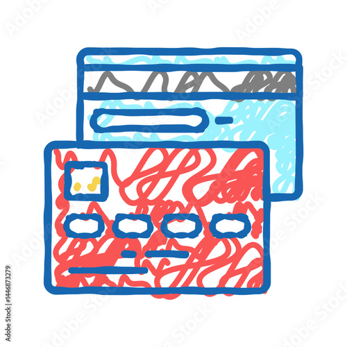 credit card icon doodle illustration