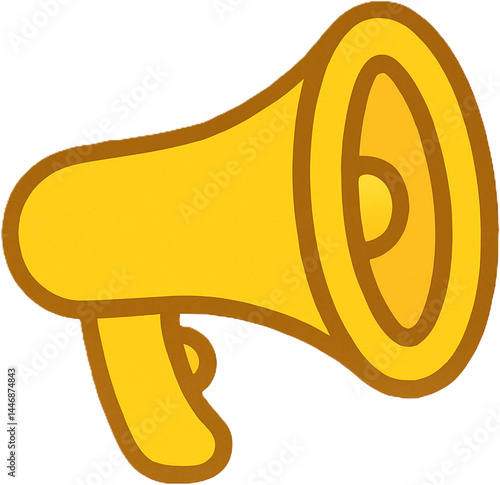 노란색 확성기 이모티콘 아이콘 요소