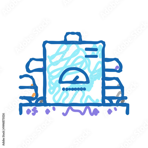 manufacturing conveyor aluminium icon doodle illustration