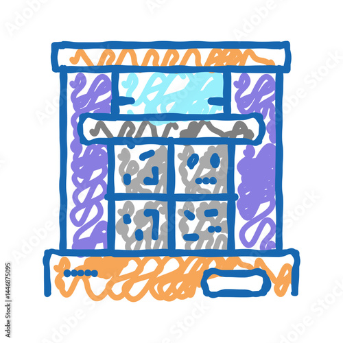pressing aluminium icon doodle illustration