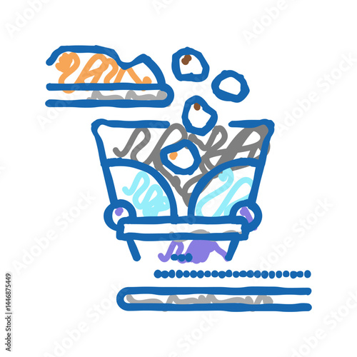 splitting up aluminium production icon doodle illustration