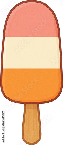딸기 오렌지 맛 막대 아이스크림 일러스트 요소