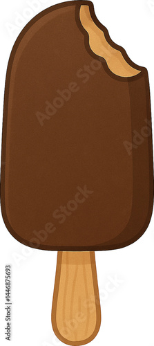 한입 베어물은 초코 아이스크림