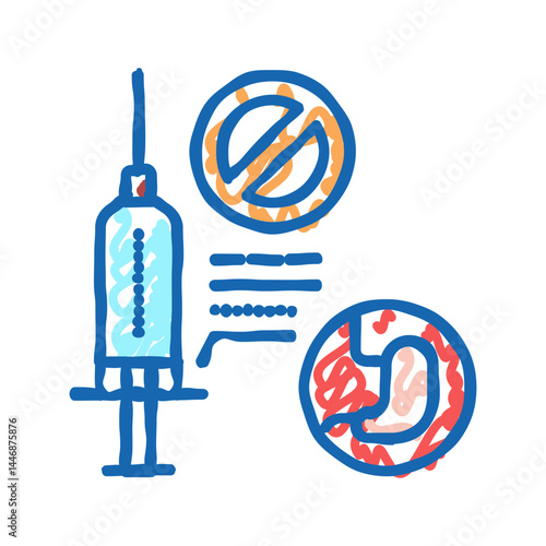 adverse reaction to anesthesia icon doodle illustration