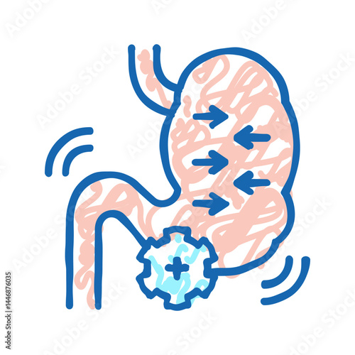 narrowing of stomach bariatric icon doodle illustration