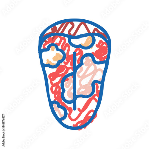 glossitis disease icon doodle illustration