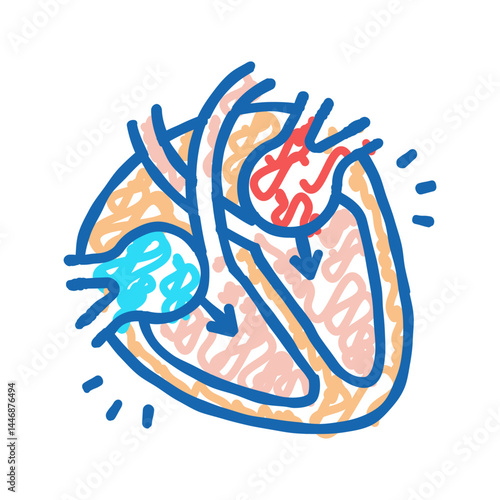 diastole disease icon doodle illustration
