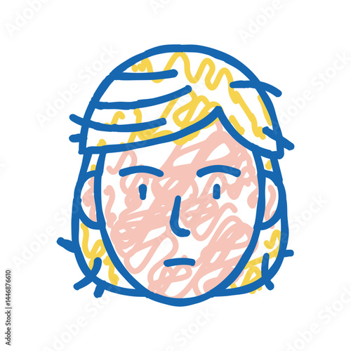 hair damage disease icon doodle illustration