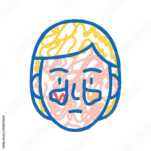 sinusitis disease icon doodle illustration