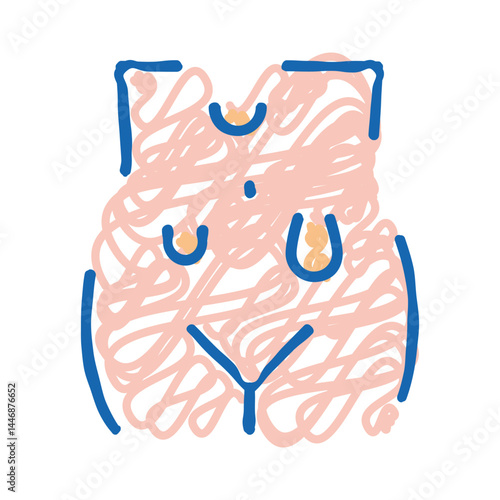 abdominal hernias disease icon doodle illustration