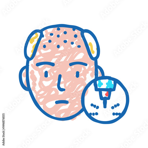 baldness disease icon doodle illustration