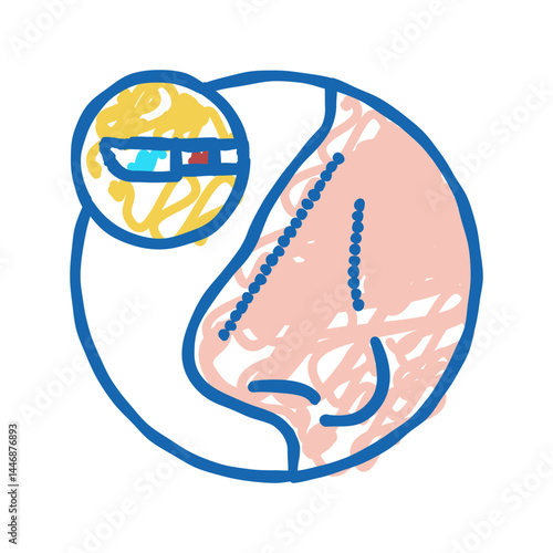 rhinoplasty treatment icon doodle illustration