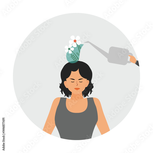 Thinking positive as a mindset. Mental Wellness and Growth in a Minimalist Style.
