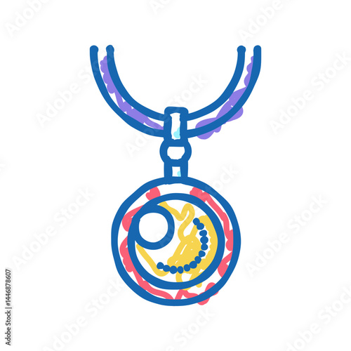 pendants jewellery icon doodle illustration
