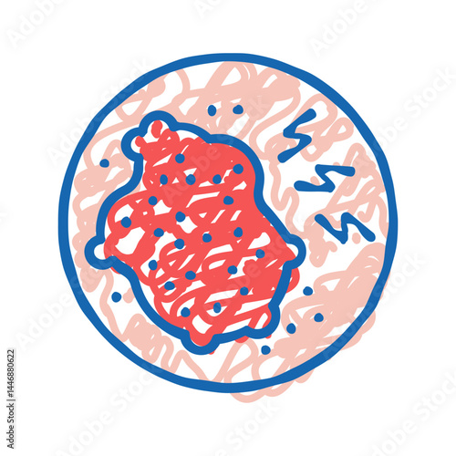 skin itch disease icon doodle illustration