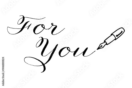 手書きの筆記体で書いたような、For You（あなたへ）のレタリング（カリグラフィー）
