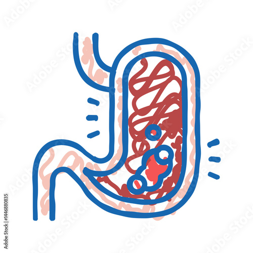 gastric disease icon doodle illustration